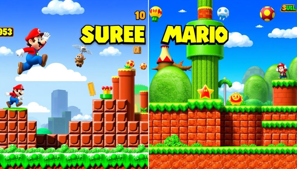 Perbandingan Grafis Game SUPER MARIO