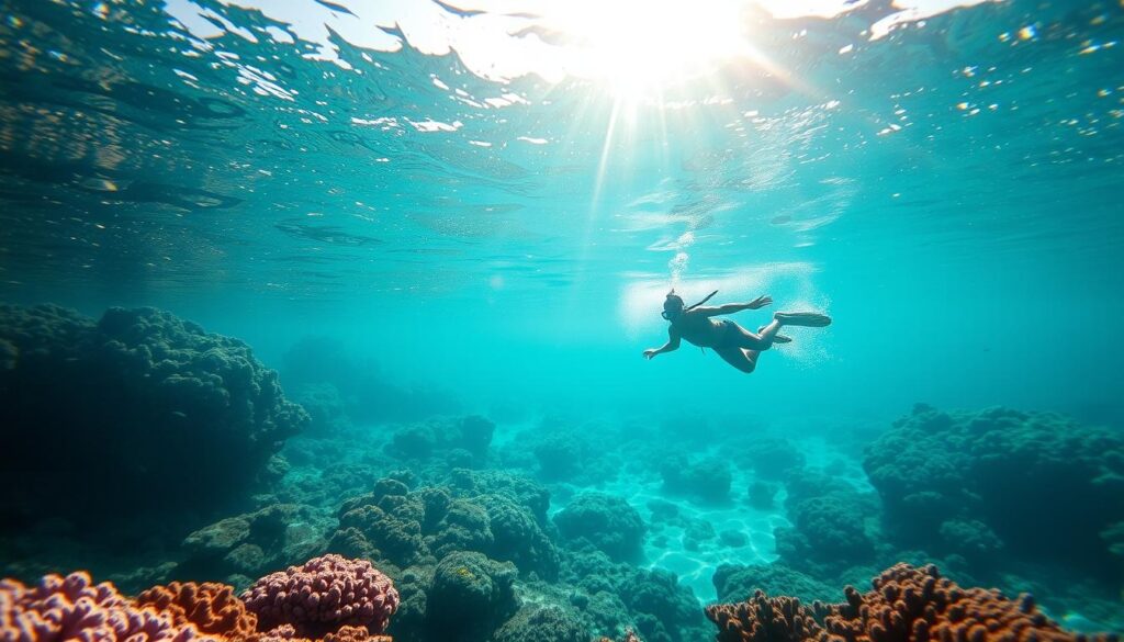 Snorkeling di Pantai Trunk Bay
