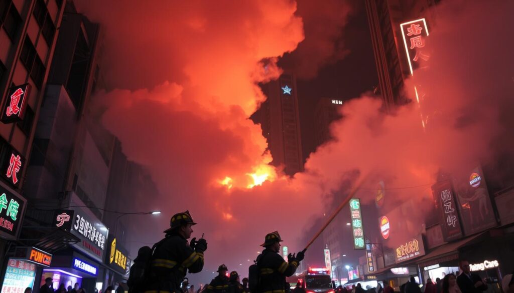 kebakaran di Mong Kok